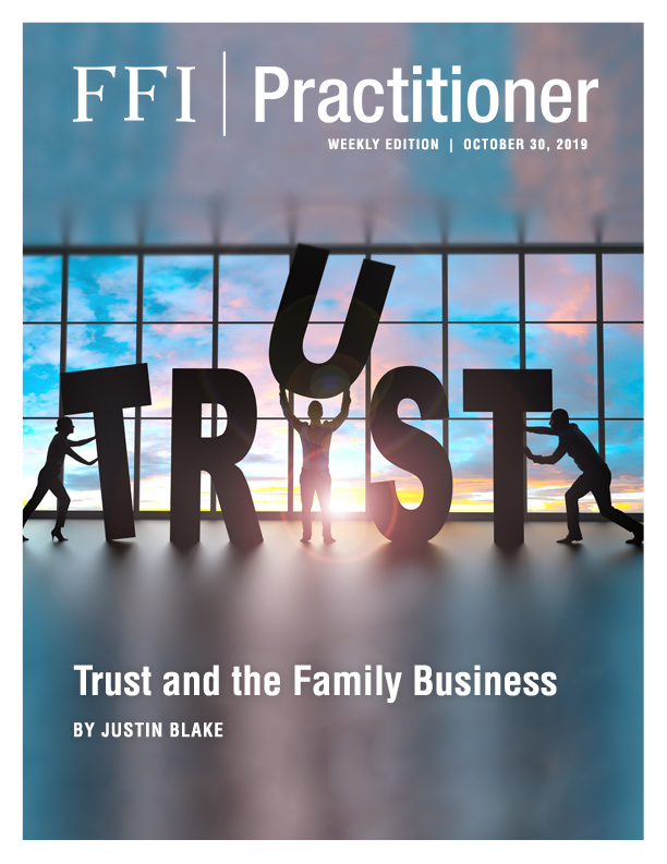 FFI Practitioner cover with people building the word trust