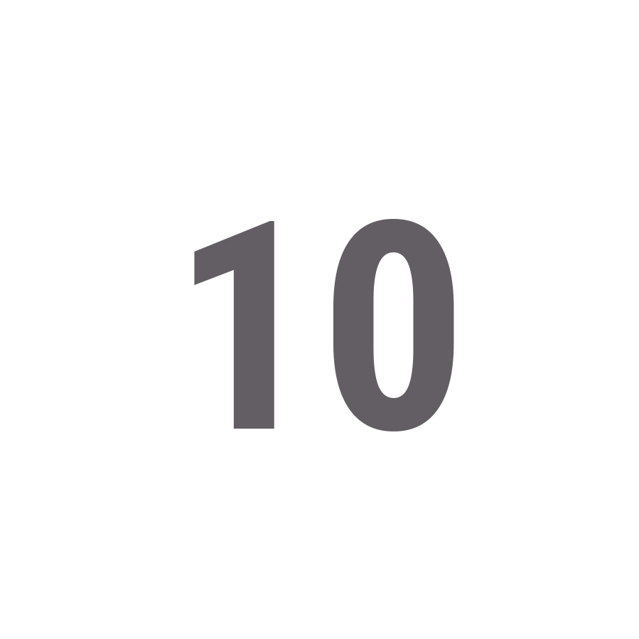 number 10 in a white circle