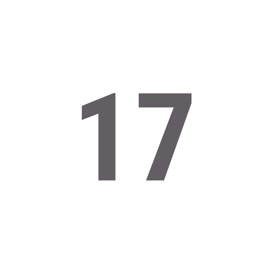 number 17 in a white circle