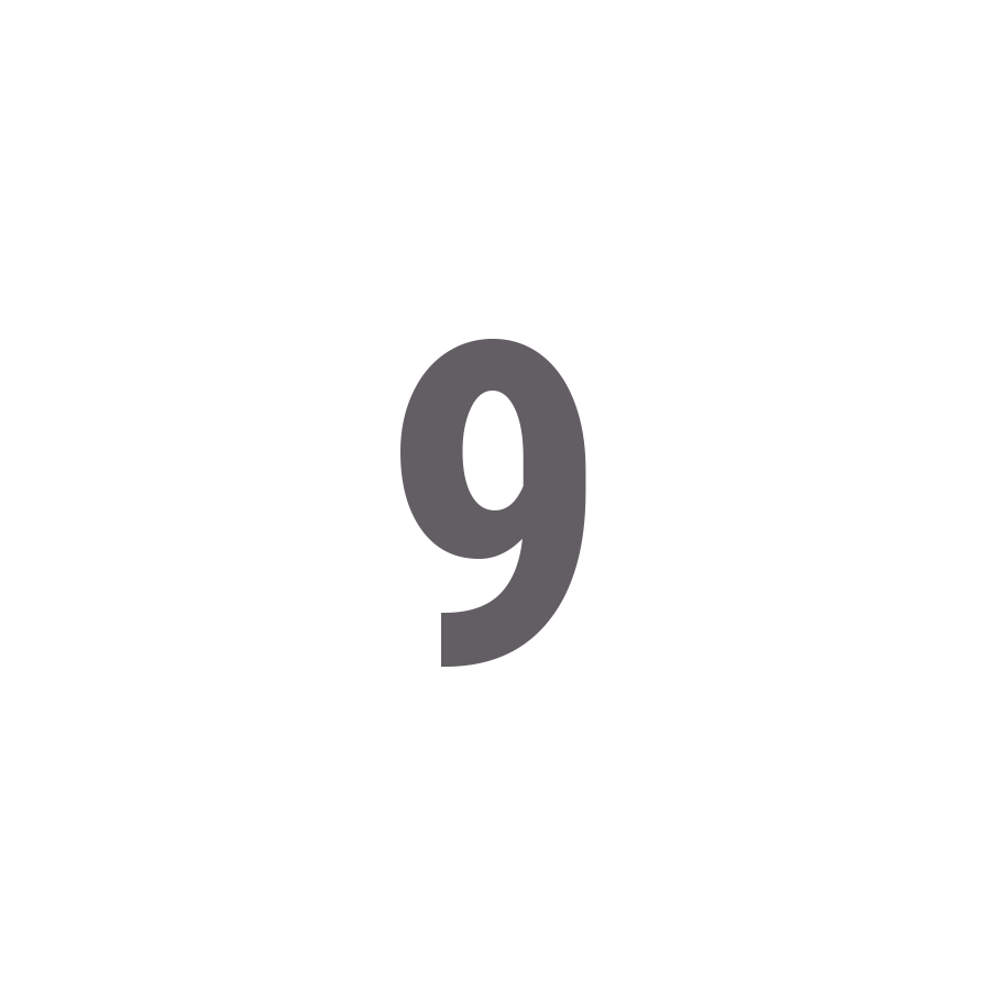number 9 in a white circle