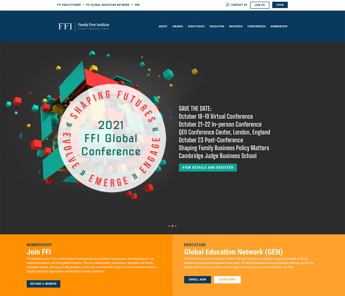 screenshot of ffi.org website
