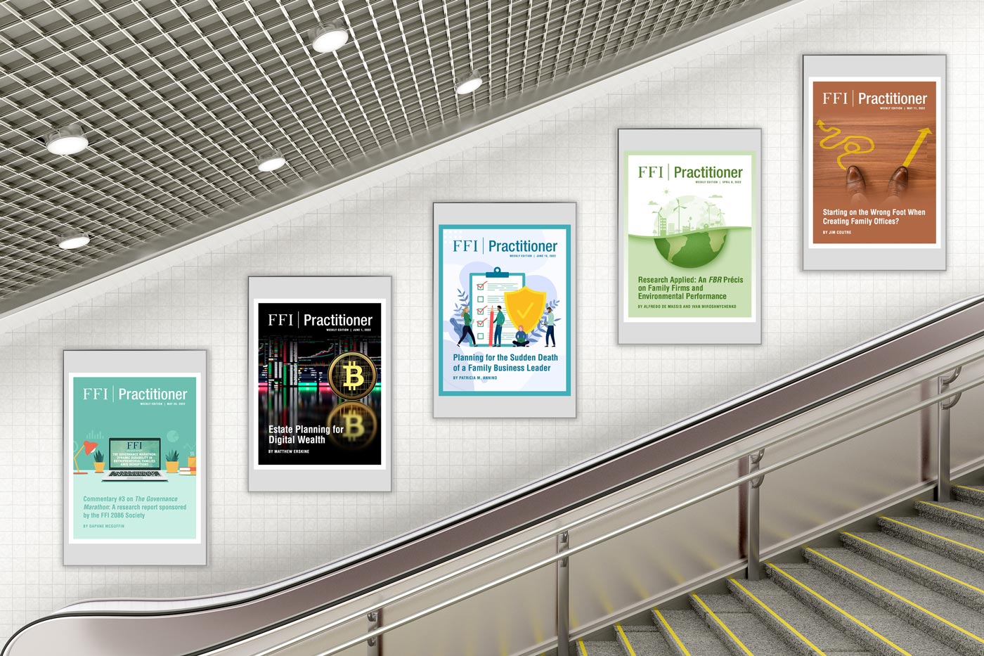 underground stairwell with FFI Practitioner posters