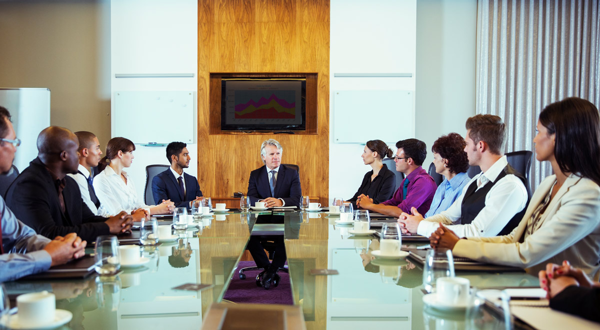 CEO meeting in boardroom