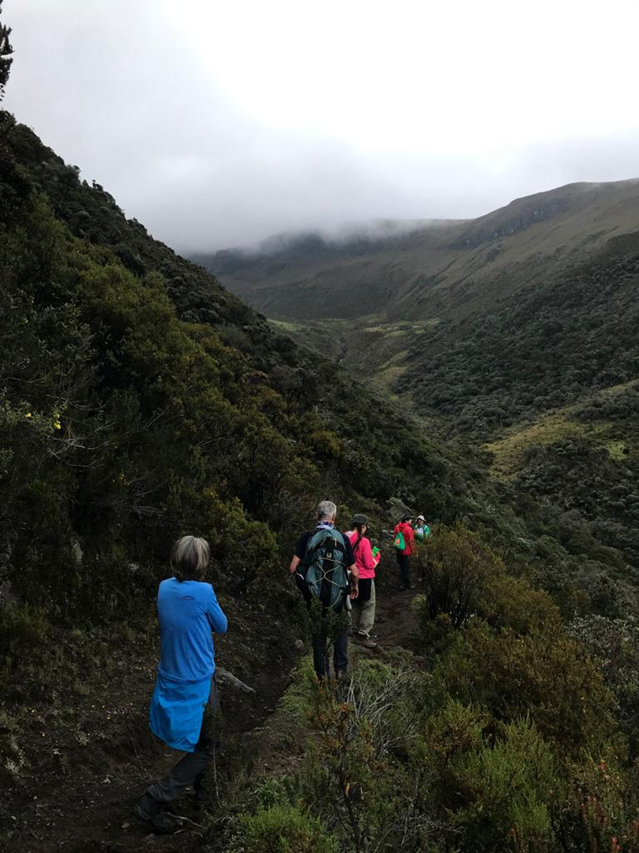 Ricardo´s family walking down from the 17,000-thousand-foot peak “Paramillo del Quindio” in Colombia