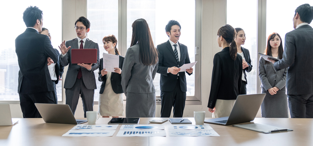 group of business people in a conference room