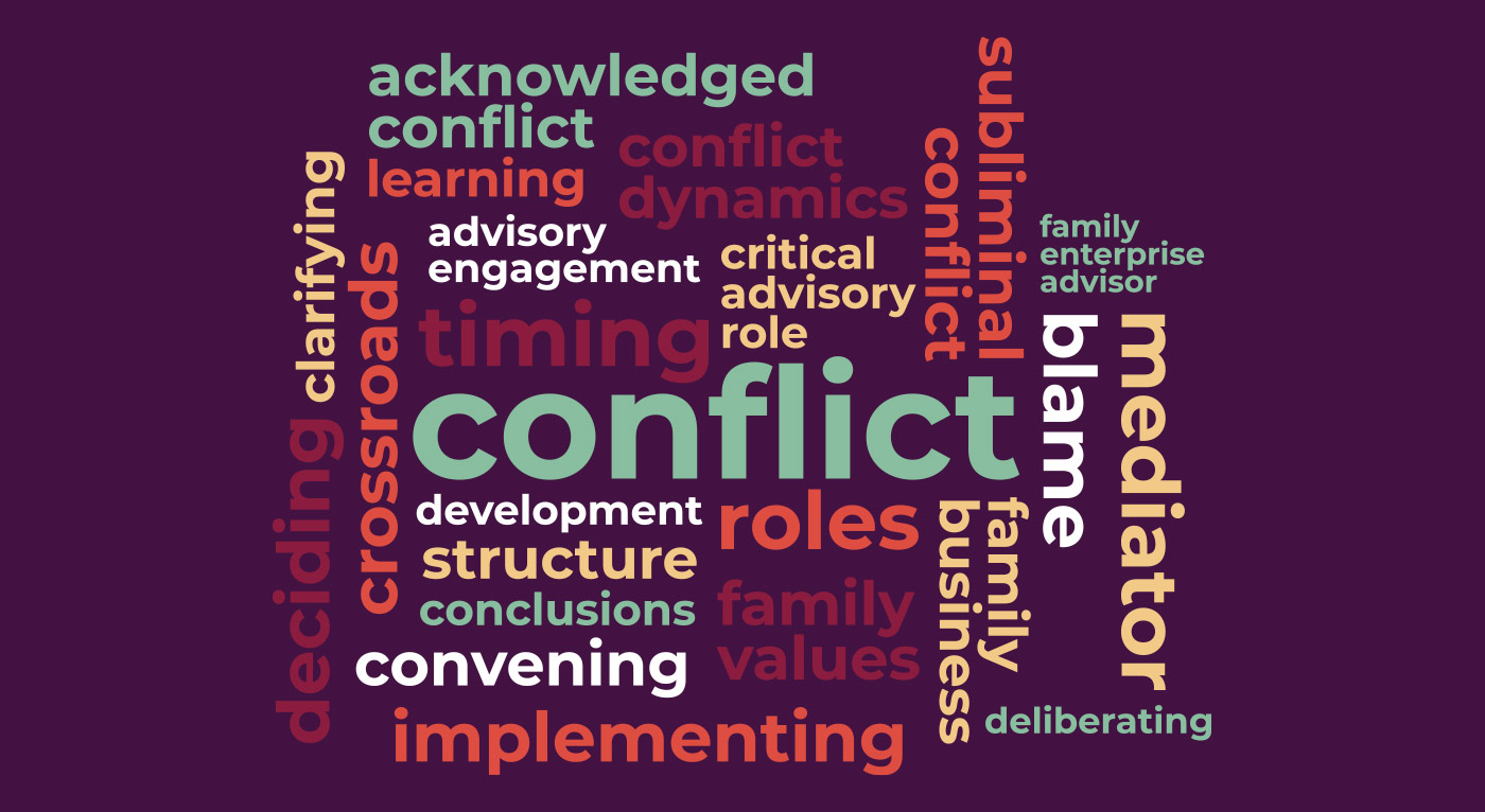 Working with a Family Business Stuck in Conflict: When to Bring in a Family Business Mediator word cloud