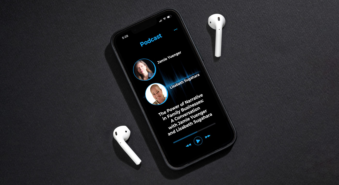 Podcast player on mobile phone and wireless earphones