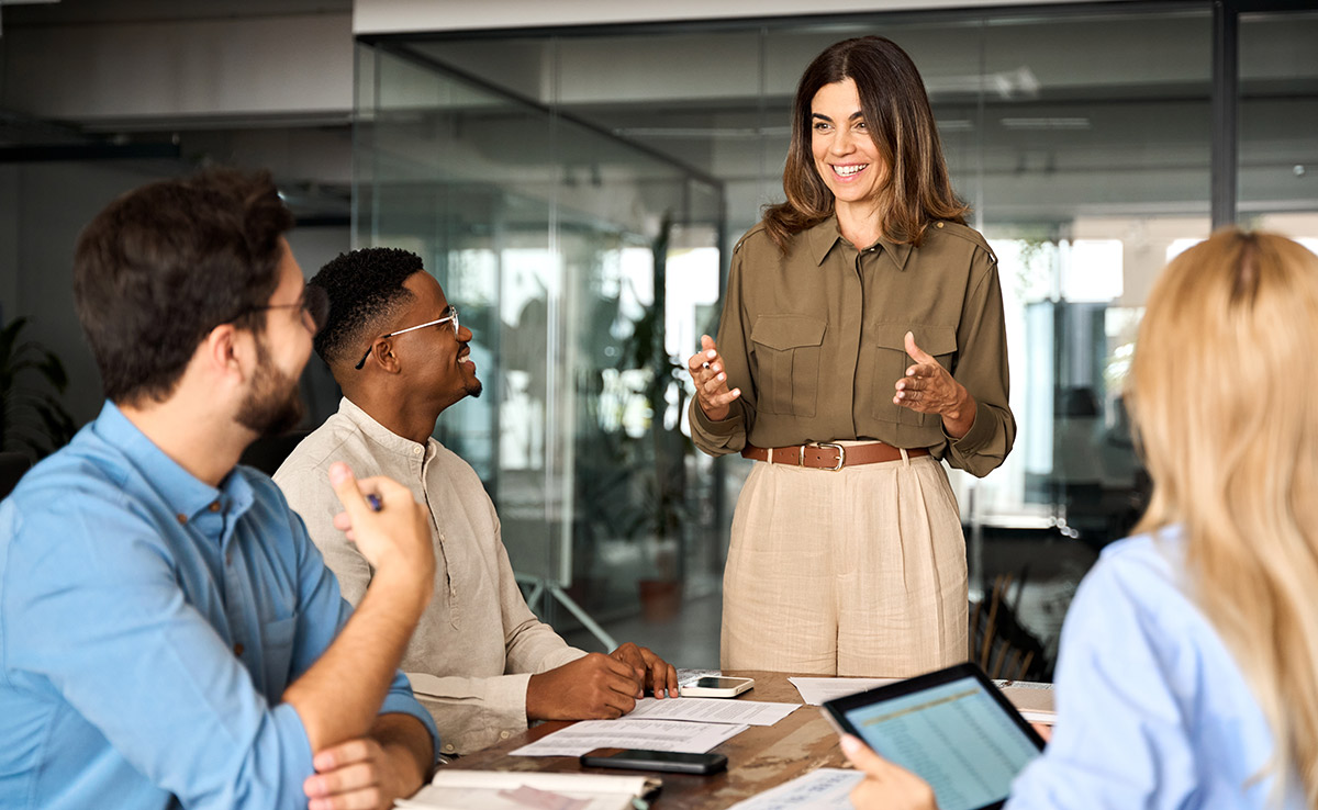 People having a meeting