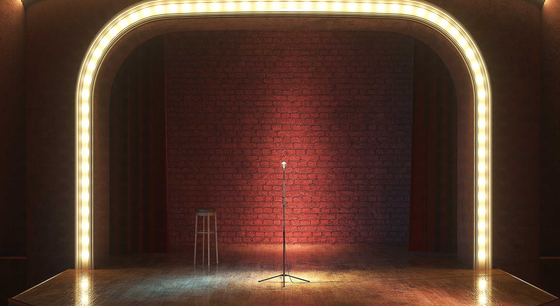 stage with stool and microphone